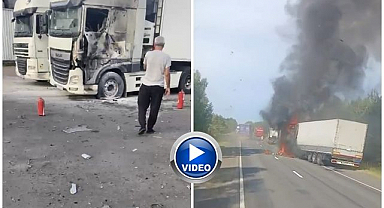 Sınır kapısında dron saldırısı! Türk tırcılar dehşet anlarını kaydetti