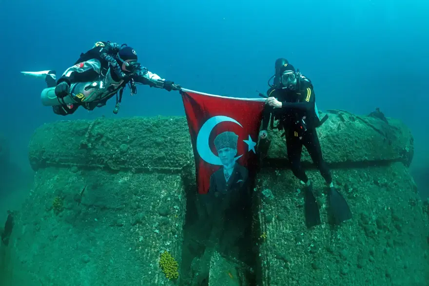 Çanakkale Savaşları'na tanıklık eden batıklar görüntülendi 3