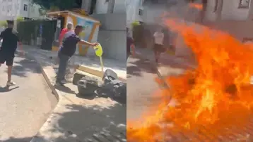 840 bin lira ceza yedi. Ses sistemini belediye önünde yakan işletme sahibi tutuklandı