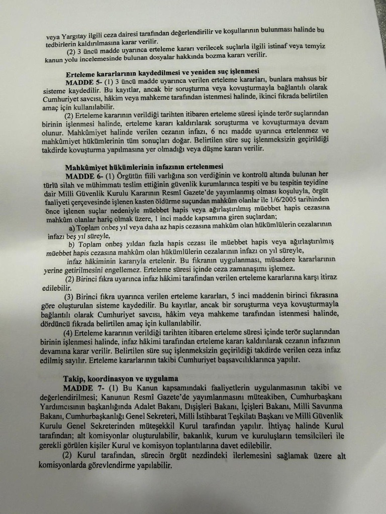 Süreç yasası teklifi tamamlandı. İşte madde madde kanun teklifi ve gerekçelerinin tam metni 2