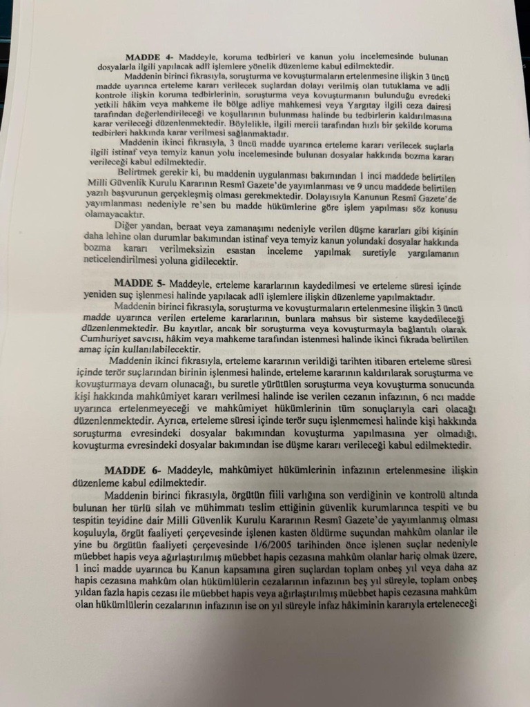Süreç yasası teklifi tamamlandı. İşte madde madde kanun teklifi ve gerekçelerinin tam metni 6