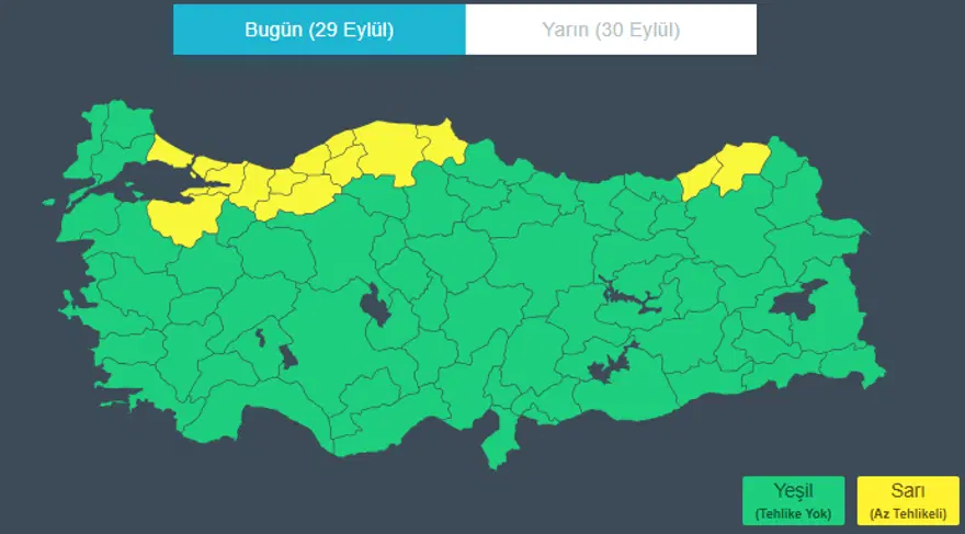 İSTANBUL DAHİL 14 İL İÇİN SARI KOD 3