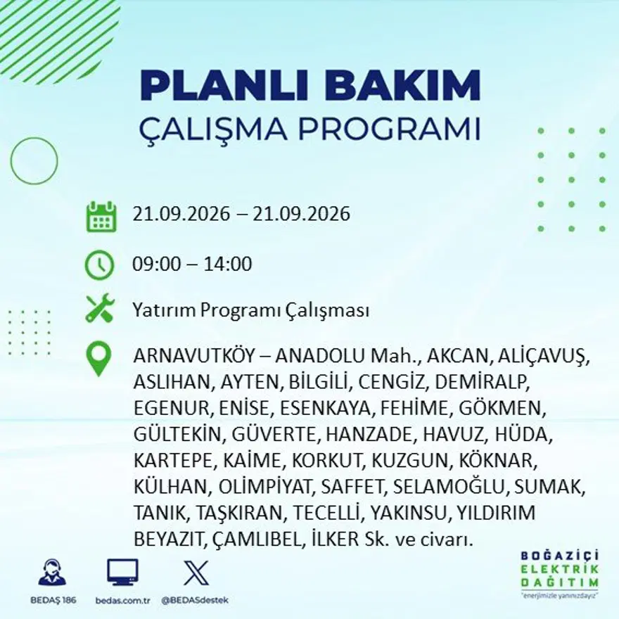 İstanbul'un 17 ilçesinde elektrik kesintisi. Bu gece başlıyor, bazı ilçelerde saatler sürecek 2