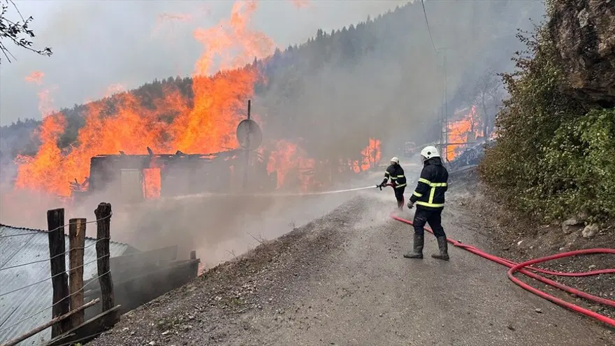 Kastamonu'da köy yangını: 10 ev küle döndü 1