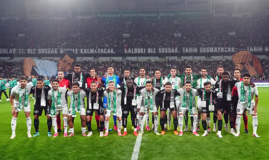 Konya'da Filistin için oynadılar. Dünyaya en anlamlı mesajı skorboarddan verdiler