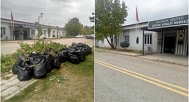 Yükümlülerden Erzurum Çocuk Adalet Merkezi'nde çevre temizliği