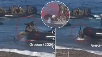 Yunan askerlerinin tatbikatı sosyal medyada viral oldu. Karaya ayak basamadan denize düştüler
