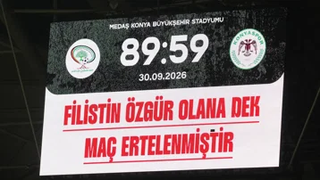 Konya'da Filistin için oynadılar. Dünyaya en anlamlı mesajı skorboarddan verdiler
