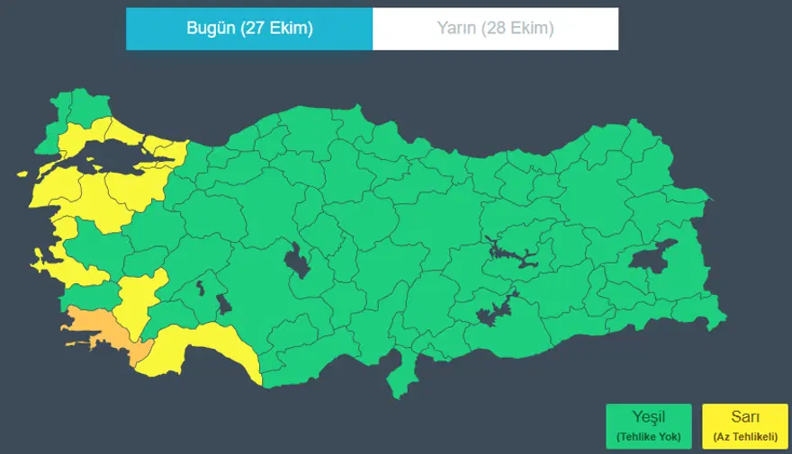 İSTANBUL DAHİL 11 İL İÇİN SARI KOD 3