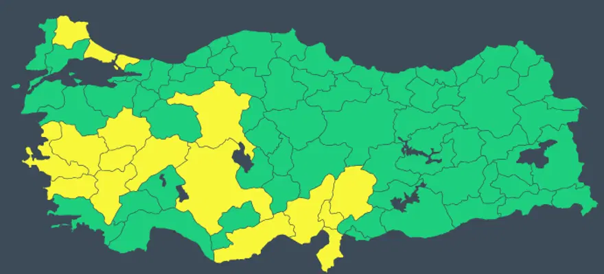 İSTANBUL DAHİL 9 İLE UYARI 1