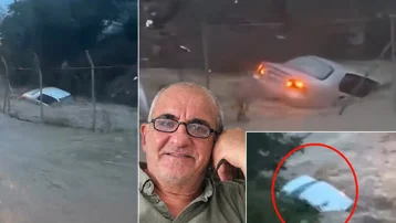 Sarıyer'de sel sularında aracı böyle sürüklenmiş. "İçinde adam var"